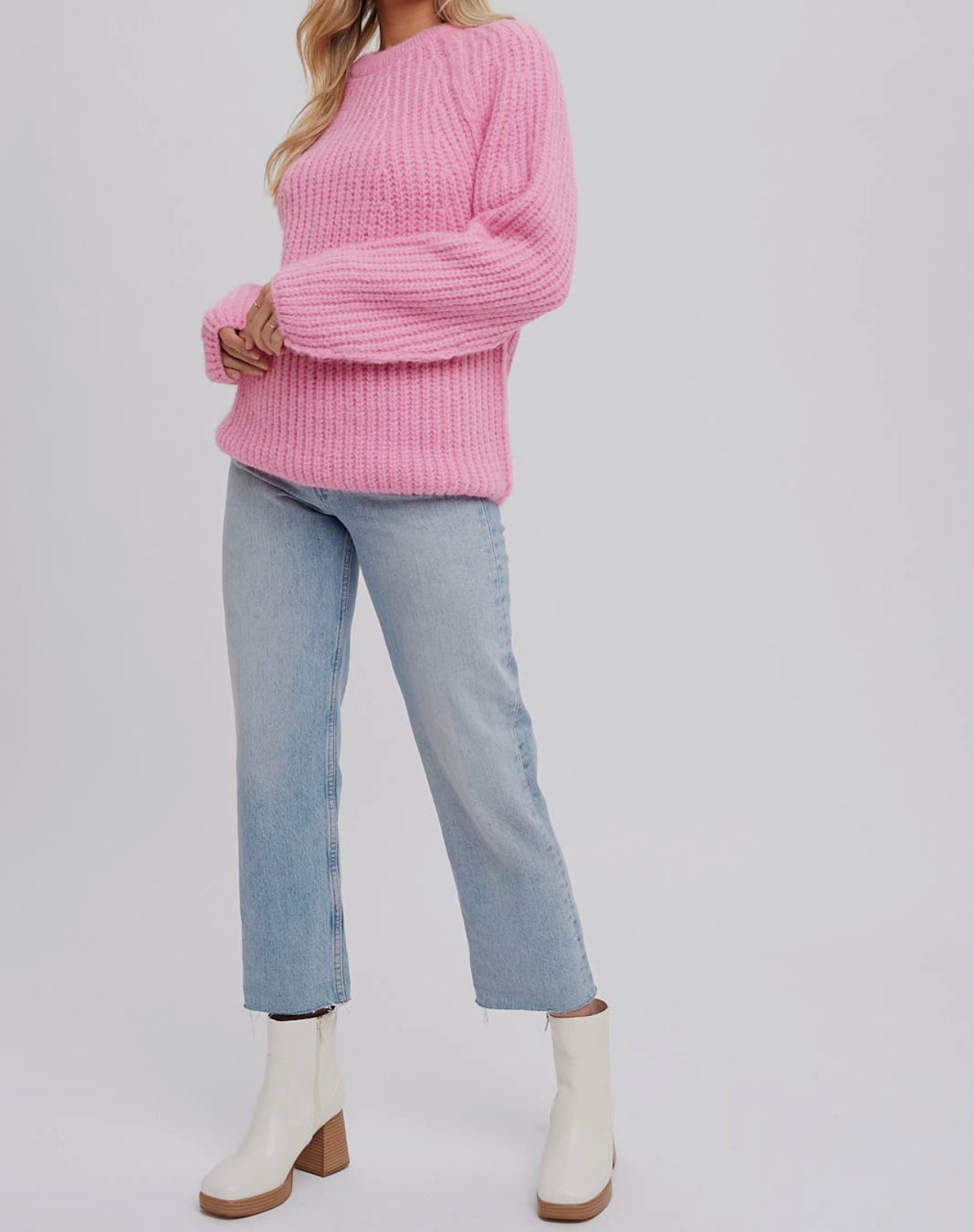 Greta pink knit sweater